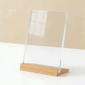 Easy to Assemble Vertical Freestanding Display Holder Customizable Acrylic Sign Stand for Retail Office & Events