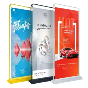 Eco Friendly 4 Shelf Plastic Vertical Display Rack Floor Door Type for Roll Up Poster Advertising Publicity Purpose