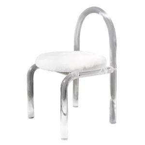 Eco Friendly Luxury Clear Acrylic Custom Display Stand for Bedroom Vanity Chair Plastic Dining Chair