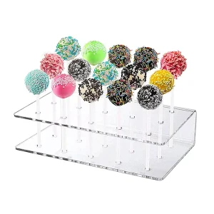 Eco Friendly Polished Transparent Acrylic 15 20 Holes Lollipop Holder Candy Stand Display Rack 0.5kg