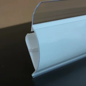 Eco Friendly Recycled Plastic PVC Price Tag Holder for Supermarket Shelves Slim Profile Low Design