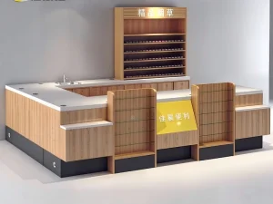 Eco Friendly Retail Convenience Store Display Supermarket Grocery Checkout Counter Cashier