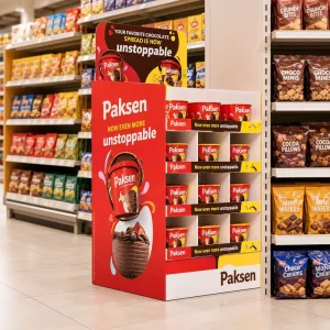 Eco Recyclable Compartment Cardboard Display Stand for Dessert Chocolate Spread Supermarket Promotion Rack