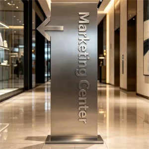 Elegant Clear Graphic Layout Custom Metal Wayfinding Pylon Sign Indoor Hospital Navigation Patient Guidance Systems