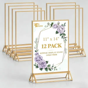 Elegant Polished Edge Acrylic Table Card Signage L Shape Clear Stand for Office Conference Name Card and Meeting Sign Use