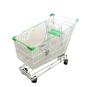 Elevator Wheels Trolley for Supermarket Shopping Cart with Coin Lock Silver 5-inch Caster Durable Anti-rust Zinc Plated