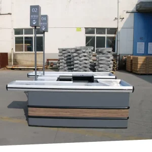 Embedded Template Hypermarket Cashier Checkout Counter Supermarket Cash Table for Retailer Shops Use for Small Slopes