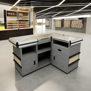 Embedded Template Small Slope Hypermarket Cashier Checkout Counter Cash Table Supermarket Cashier Checkout Counter