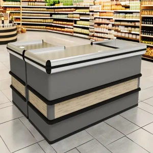 Embedded Template Small Slope Hypermarket Cashier Checkout Counter Cash Table Supermarket Cashier Checkout Counter