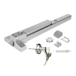 Emergency Steel Panic Lock Set with Exit Trim Lever Handle and Key Push Bar Panic Bar for Hotel Fire Doors