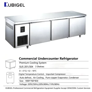 Energy Efficient Triple Door Commercial Refrigerator for Supermarkets & Stores