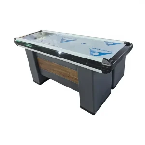 Enhanced Steel Cash Counter with Belt Checkout for Grocery Stores Supermarket Equipment Powder Coated
