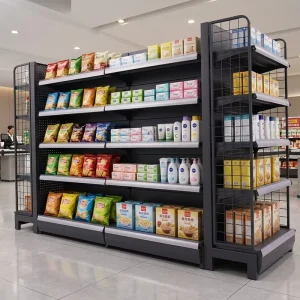 Estantes Retail Store Usage Display Rack Shelves Shelving Light Duty Supermarket Shelf Double Sided Storage Shelves