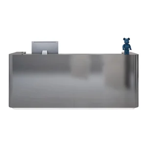 Europe Custom Shop Silver Office Small Reception Desks Front Stainless Steel Gold Cashier Boutique Checkout Counter