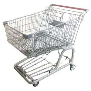 European Galvanized Grocery Cart Supermarket Shopping Trolleys Carts