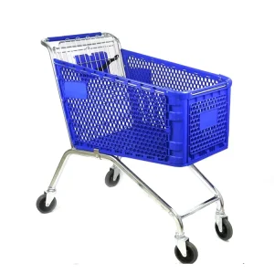 European Style 180L Supermarket Plastic Shopping Cart Trolley with 4 Swivel Wheels