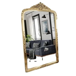 European Style Customize Decorative Touch Sensor LED Wall Mirror Metal Handicraft Full Body Mirror Hotel and Home