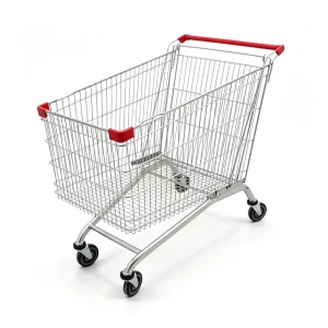 European Style Market Shopping Cart Anti Rust Metal Hand Trolley