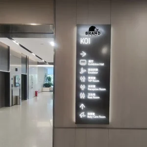Extended Lifespan Customized Direction Wayfinding Sign LED Advertising Stainless Steel Acrylic Waterproof Pylon Office Mall