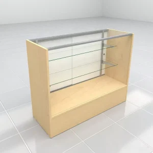 Extra View Wooden Checkout Counters with Glass Display Case Showcase for Retail Displays and Smoke Shops