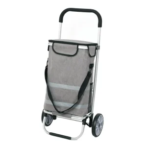 F4-2 Foldable Grey Shopping Cart Multi Purpose Grocery Cart