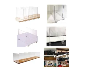 Factory Clear Acrylic Shelf Divider Clothing Partition Board for Home Supermarket Store Shop School Library Etc