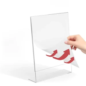 Factory Custom Eco Friendly 8.5 X 11 Inches Clear Display Stand Polished Menu Holder for Restaurants Office Sign Holder Table