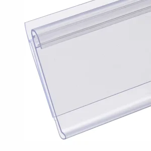 Factory Custom Economy PVC Ticket Strip UPC Tag Holder Price Tag Molding Tag Holder with Clear Protective Lens and Promo Grip