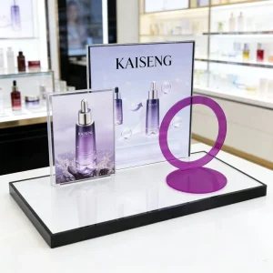 Factory Custom Modern Acrylic Display Stand for Skin Care Products Beauty Makeup Counter Cosmetics Display Cabinet