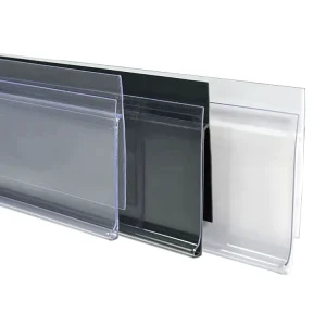 Factory Custom Plastic PVC Price Display Tag Holder Plastic Pvc Shelf Label Holder Data Strips For P&C Versa Flat Metal Shelves