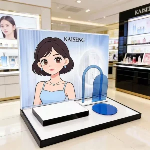Factory Custom Skincare Display Acrylic Countertop Skincare Beauty Product Display Racks Cosmetic Stand Acrylic Display Stand
