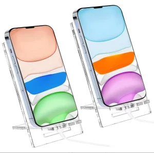 Factory Custom With Charge Hole Clear Acrylic Cell Phone Display Stand Holder