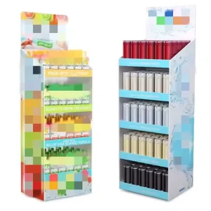Factory Customization Free Standing Corrugated Cardboard Display Rack Stand Paper Display Shelf