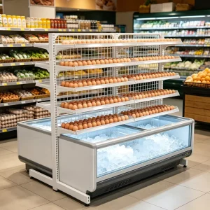 Factory Customized Light Duty Cold Rolled Steel Freezer Racks for Supermarkets Featuring Unobstructed Design Epoxy Powder
