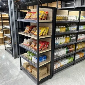 Factory Customized Market Shelves Gondola for Minimarket Adjustable Shelf Racks Display Portable Supermarket Display Rack