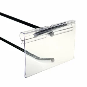 Factory Customized Scan Hook Price Tag Holders PETG Hook Shelf Data Strip Clear T-Style Scanning Hooks With Label Holders