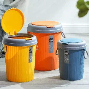 Factory Direct Bulk Durable Non-toxic Plastic Garbage Bin Kitchen Rubbish Bin with Touch-top Lid