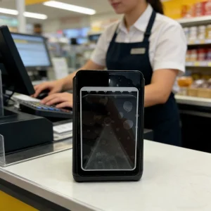 Factory Direct Desktop QR Code Scanner with 2.4 Inch HD Screen and USB Interface POS Barcode Reader for Cashier Counter