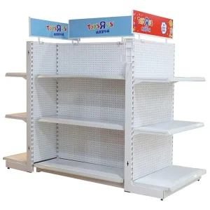 Factory Direct Double sided Metallic Gondola Shelving Supermarket Shelf Display Rack