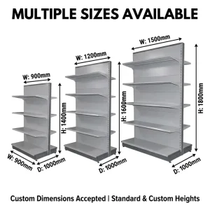 Factory Direct Durable Metal Adjustable Supermarket Rack with Multi Shelves Gondola Shelving for Retail Store and Pharmacy