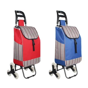 Factory Direct Lightweight Aluminum Frame Portable Folding Grocery Shopping Trolley Cart with Climbing Stair Wheels