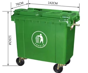 Factory Direct Sales 120L 240L 360L 660L 1100L Commercial Waste Bins HDPE Recycling Mobile Garbage Bin Wheeled Dustbin