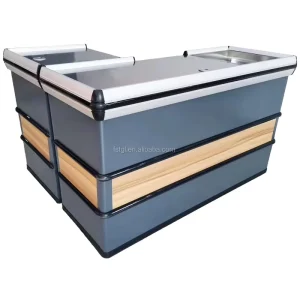 Factory Direct Supermarket Checkout Counter Desk for Boutique and Convenience Stores Steel Material