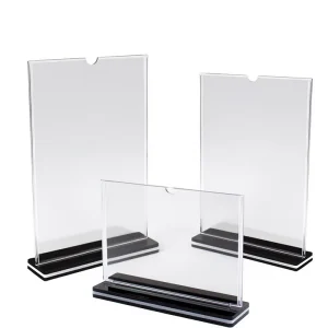 Factory Direct Supply Acrylic Sign Holder Modern Stylish Advertisement Display Stand Lightweight Polished for Bank