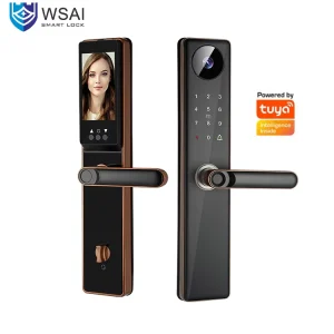 Factory Direct Tuya WiFi Smart Lock Wood Steel High Security Anti Theft Fingerprint Card Functions Cloud Connectivity 3D Face