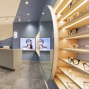 Factory Modern Custom Eyewear Store Display Cabinets Display Racks Furniture and Interior Design for Optical Stores