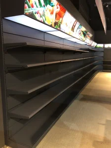 Factory Price Adjustable Metal Supermarket Gondola Shelving With LED Light Box Display Rack For Retail Store