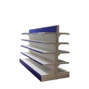 Factory Price Customized Metallic Heavy Duty L Shape 5 Shelf Supermarket Grocery Gondola Display Shelves