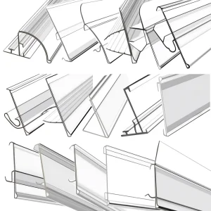 Factory Price Data Strip Label Supermarket PVC Transparent Plastic Retail Store Tag Data Strip Price Tag Label Holder
