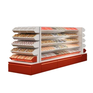 Factory Price Double Side Shelf Used Super Shop Display Rack Shelving for Supermarkets Snack Gondola Shelf